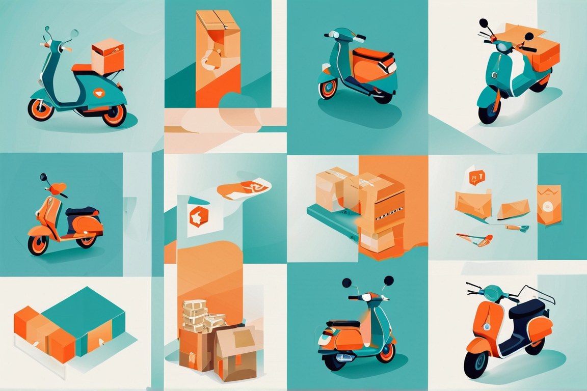 delivery and online side job icons